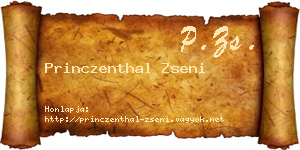 Princzenthal Zseni névjegykártya